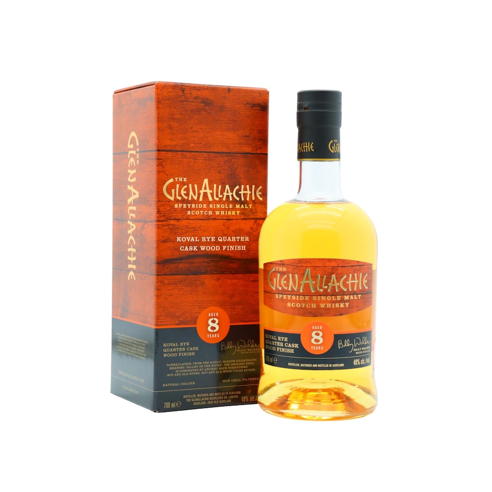 GlenAllachie Koval Rye Quarter Cask Wood Finish Single Malt Scotch 8 year old Whisky