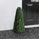 image 3 of Primrose Artificial Buxus Grass Obelisk Topiary Tree with Square Base 60cm
