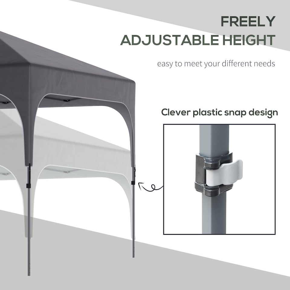 image 1 of Outsunny 3 x 3M Pop Up Gazebo, UPF 50 Foldable Canopy Tent with Wheeled Carrybag, 4 Leg Weight Bags, Height Adjustable Marquee Shelter 1 person easy setup for Outdoor Garden Patio Party, Dark Grey