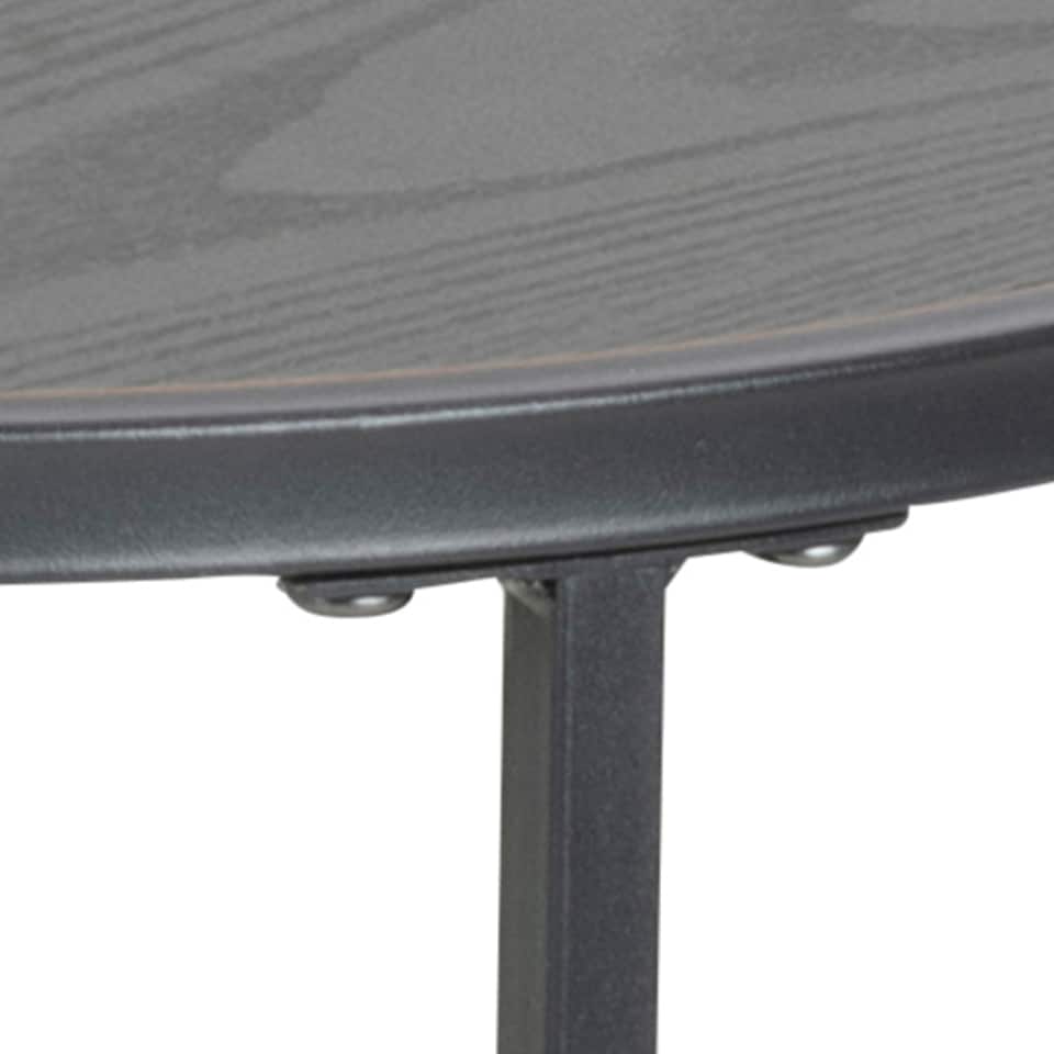 image 1 of Seaford Black Metal Small Round Side Table with Black Top