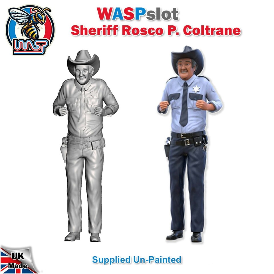 image 1 of Dukes Of Hazzard Rosco Unpainted Figure 1:24 Scale Wasp Ro 24