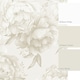 image 3 of Vintage Peony Full Wall Mural in Cool Neutrals | Cream | Cream | Large (300cm x 240cm)