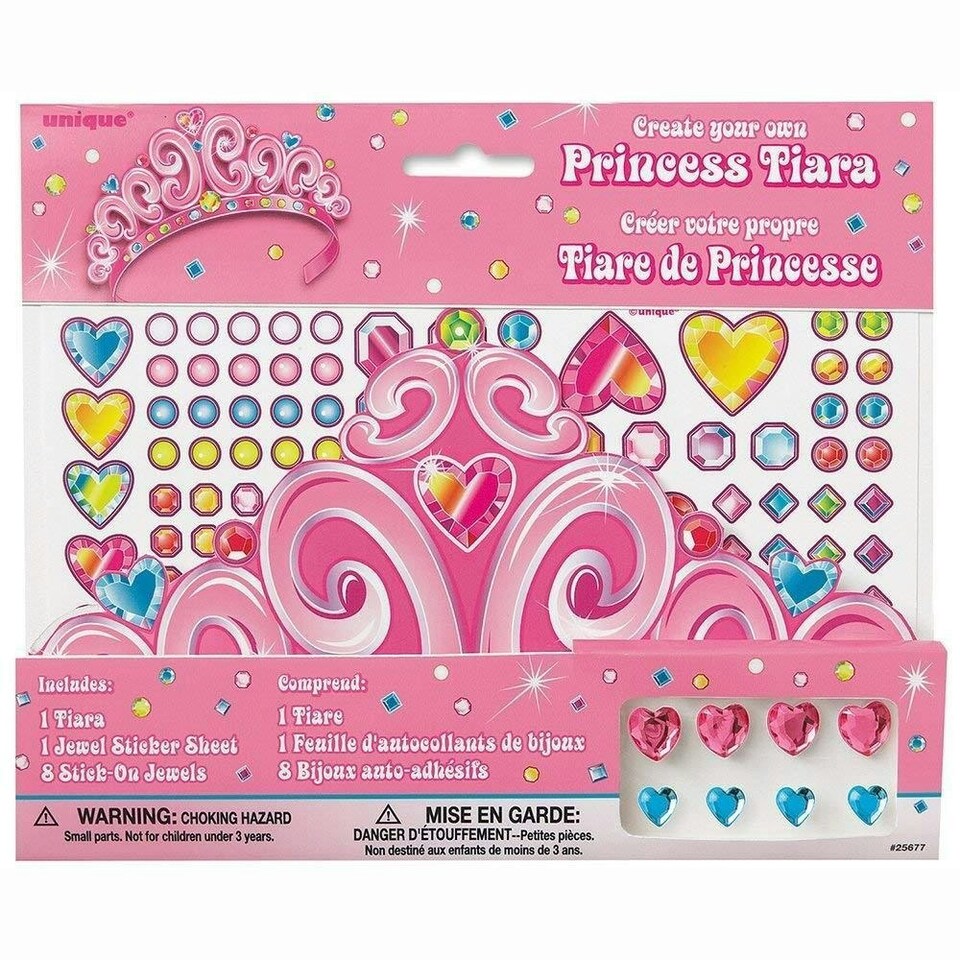 Unique Party Birthday Princess Tiara Set - Multicoloured - One Size