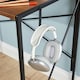 image 7 of Folding Compact Desk Storage Hook Wood Metal Office Computer Table Workstation Grey