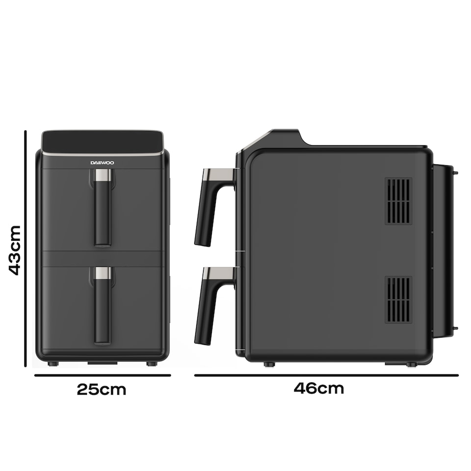 image 1 of Daewoo 10L Dual Stack Air Fryer | Black | 10 Litres