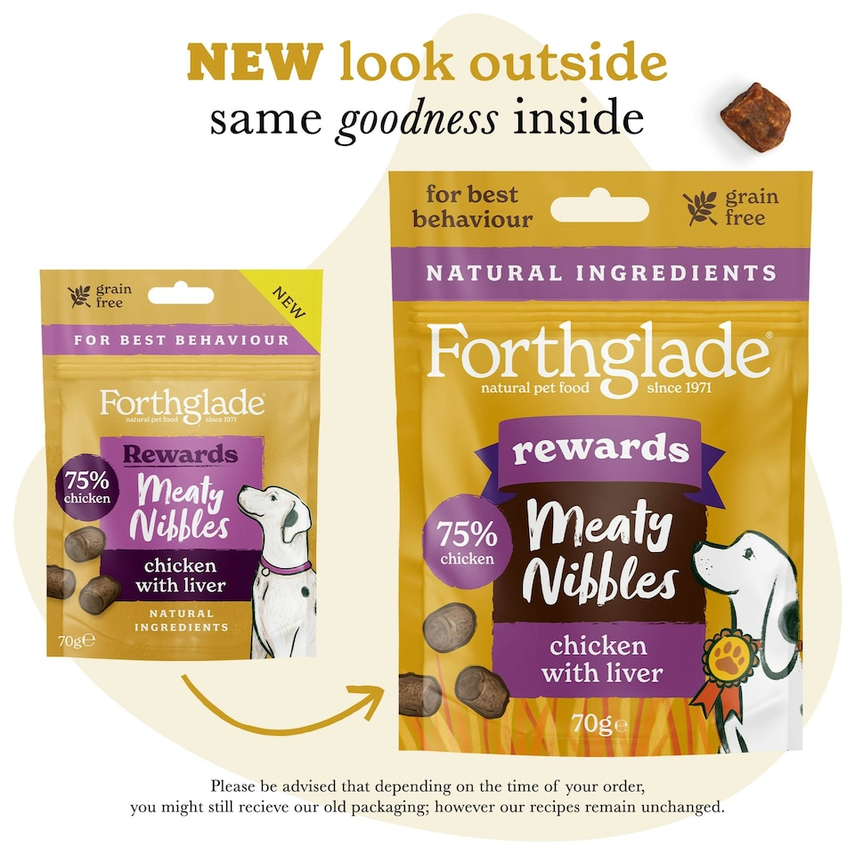 image 1 of Meaty Nibbles Chicken & Liver Dog Treats (4x70g)
