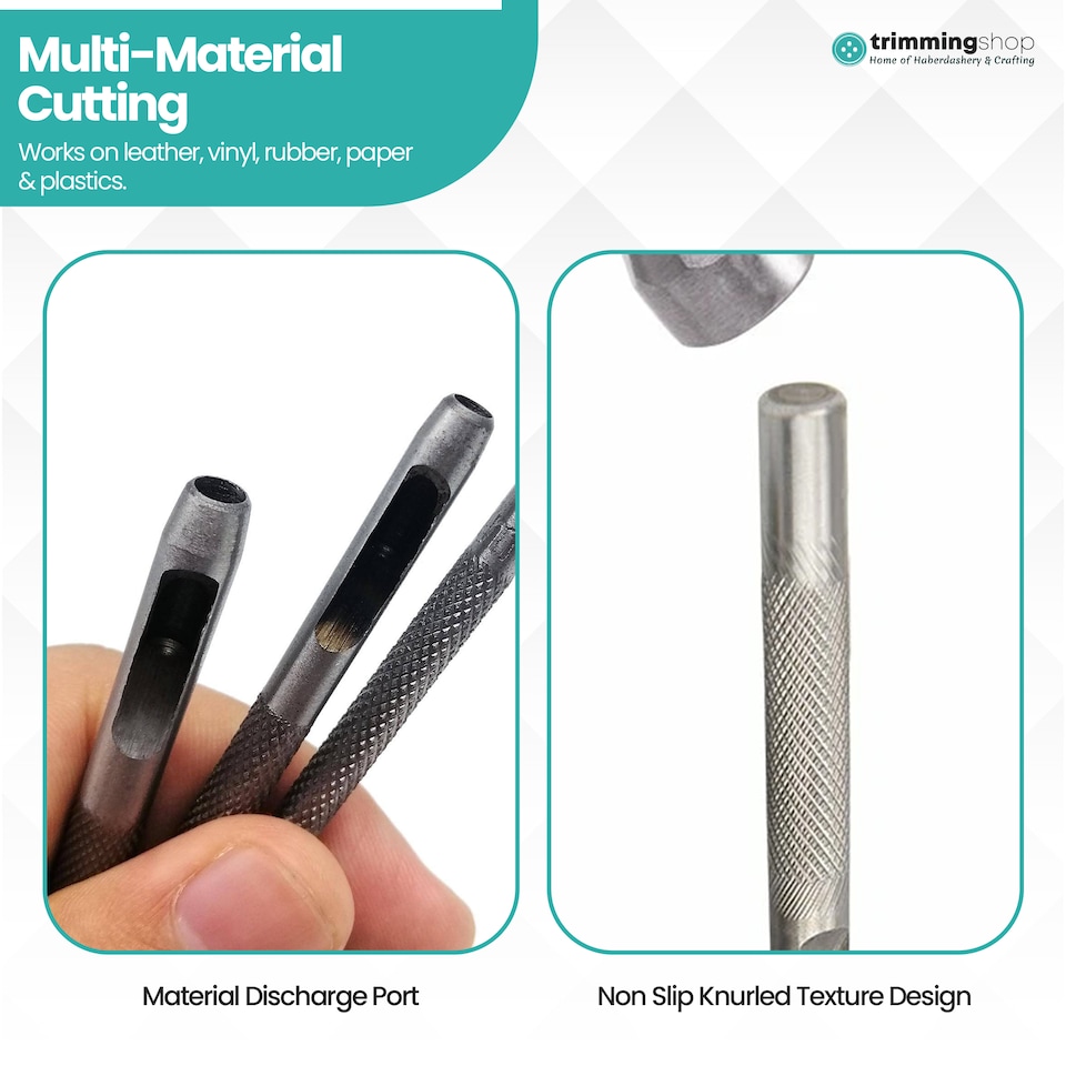 image 1 of 9mm Leather Hole Punch Tool, Metal Hollow Punch Cutter