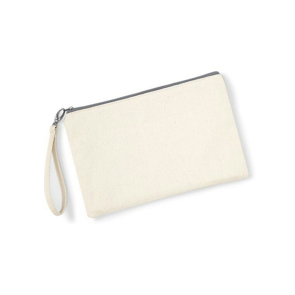 image 1 of Westford Mill Canvas Wristlet Pouch - Natural/Light Grey - One Size Cream