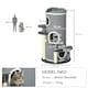 image 7 of PawHut 3 Tier Barrel Cat Tree with Sisal Scratching Post Cat Bed, Grey