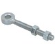 image 4 of Swing Gate Long Eye Bolts Hinge + Nuts Adjustable Zinc Plated 12 x 150mm 4pc Silver