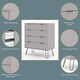 image 2 of Augusta 4 Drawer Industrial Bedroom Furniture Chest of Drawers - Stylish Storage Cabinet | Grey | Grey | 1