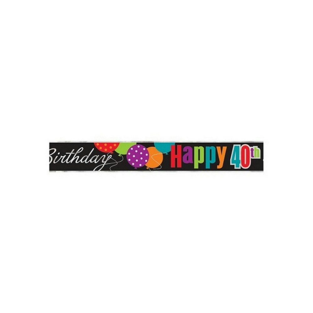 Amscan Happy 40th Birthday Banner – Pink Schimmernd, 3,66 M Lang