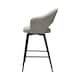 image 3 of Bentley Designs - Sterling 180° Return Swivel Barstool With Black Sand Powder Coated Legs - Light Grey Faux Leather (Single)