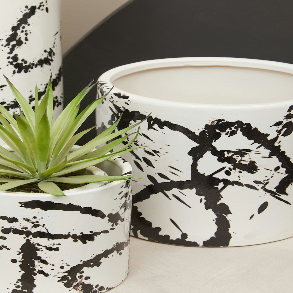 image 1 of Sorrell Black and White Small Planter White