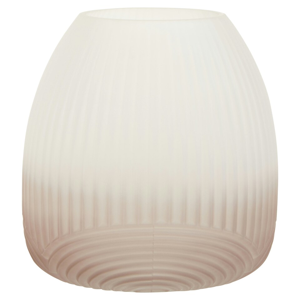 image 1 of Interiors by Premier Small Grey Ombre Glass Vase, Ribbed Glass Vase, Textured Modern Vase, Chic Flower Vase, Grey Glass Vase Grey