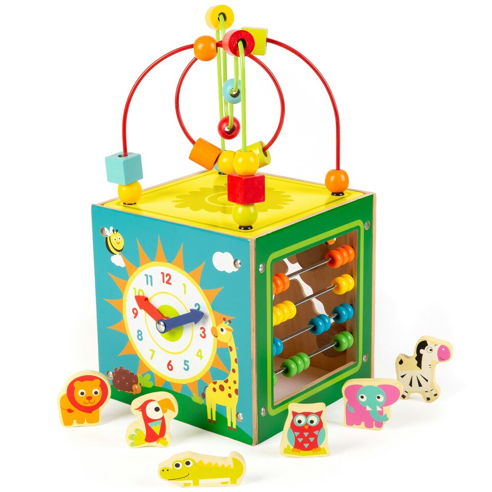 image 1 of boppi 5 in 1 Large Wooden Activity Cube
