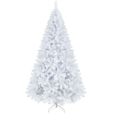 Yaheetech 219 cm Tall Hinged Fir Holiday Decoration Artificial Christmas Tree White