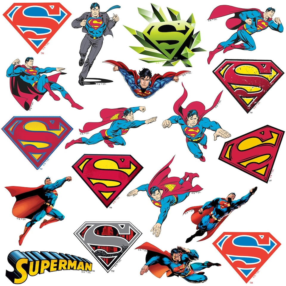 image 1 of Superman Deluxe Poses Stickers (Pack of 100) - Multicoloured - One Size