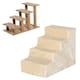 image 8 of PawHut Four-Step Portable Dog Stairs with Washable Plush Cover, Beige