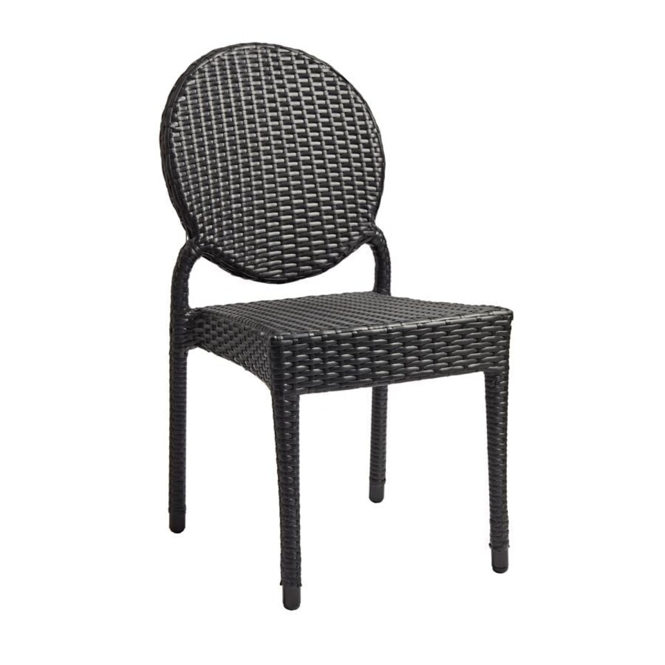 Blakely Stacking Side Chair - Black Weave Black