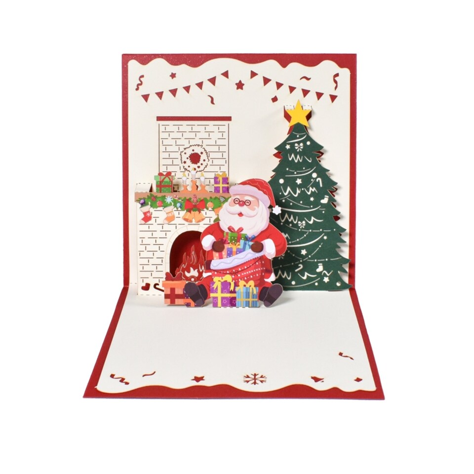 image 1 of Santa’s Cozy Corner 3D Pop Up Christmas Card
