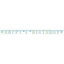Amscan Illustrated Letter 1st Birthday Banner - Blue/Green - One Size