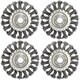 image 1 of 4 x Flat Twist Knot Wire Wheel Brush 100mm M14 x 2 Deburring Angle Grinder AT931