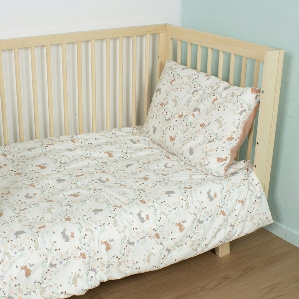 image 1 of Purflo Toddler Duvet Cover & Pillowcase Set - Storybook Nutmeg