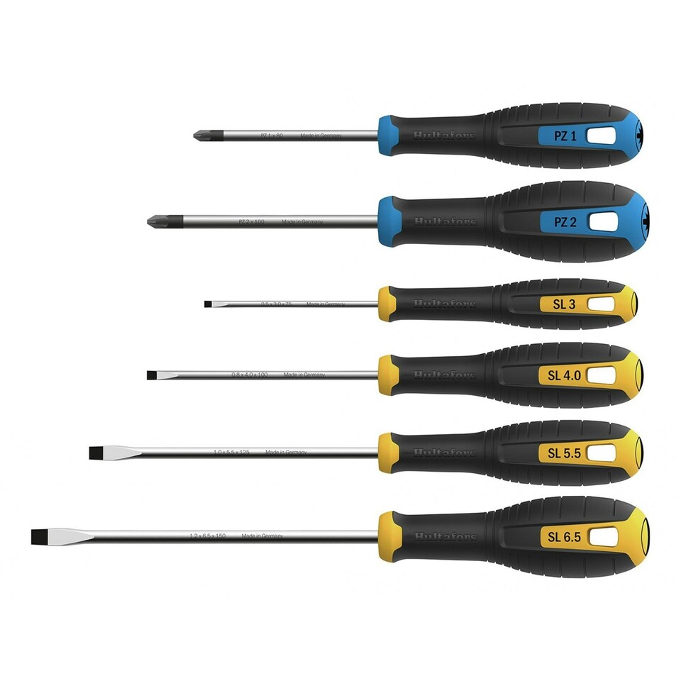 Hultafors Pozidriv & Slotted Screwdriver Set, 6 Piece - Multi Colour - One Size