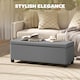 image 3 of HOMCOM Storage Ottoman Bench, Corduroy Footstool with Removable Lid and Legs, 112cm Storage Chest Bofor Living Room, Bedroom, Hallway, Grey | Grey