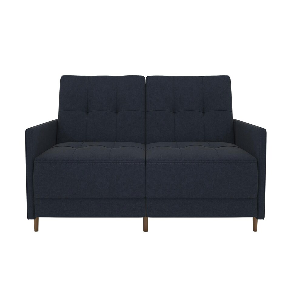 image 1 of Andora sprung sofa bed in fabric navy blue Blue | NAVY BLUE LINEN
