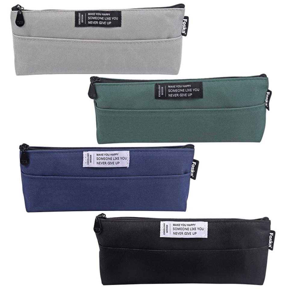 image 1 of Simple Style Coloured Student Pencil Case with Zipper