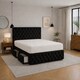 image 3 of 4FT6 Double Black Plush Velvet Divan Bed With Headboard & Footboard and Memory Sprung Mattress No Drawers