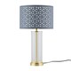 image 1 of Aura - Satin Brass Table Lamp with Grey Cut Out Shade Bronze | Grey