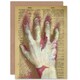 image 1 of Upcycle Dictionary Hand Grab Zombie Surreal Birthday Card