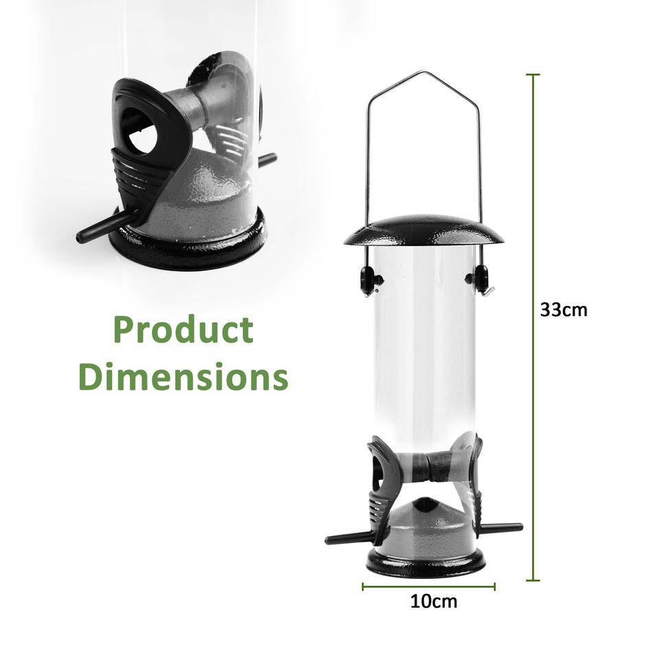 image 1 of Medium Outdoor Garden Hanging Metal Wild Bird Seed Feeder