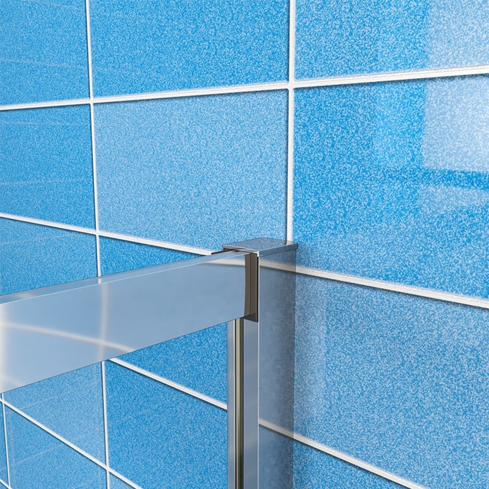 image 1 of Aica Bathrooms 1000x1000mm Quadrant Shower Enclosure Walk In Corner Cubicle Glass Screen Door Chrome