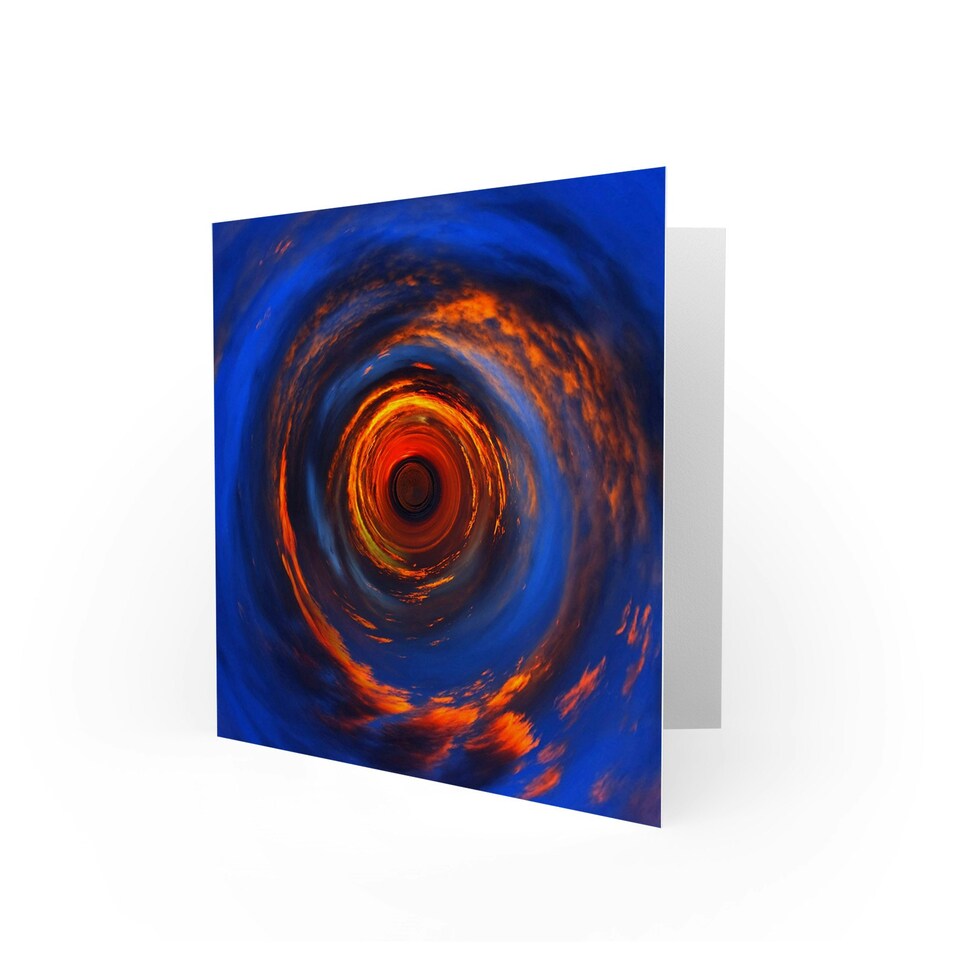image 1 of Little World Abstract Fiery Sunset Art Card