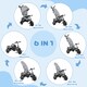 image 3 of HOMCOM 6 in 1 Trike, Kids Tricycle, Pedal Push Bike with Push Handle, Removable Canopy, 5-point Safety Belt, Storage, Cushion, Footrest, Brake, for 1-5 Years Toddler, Grey