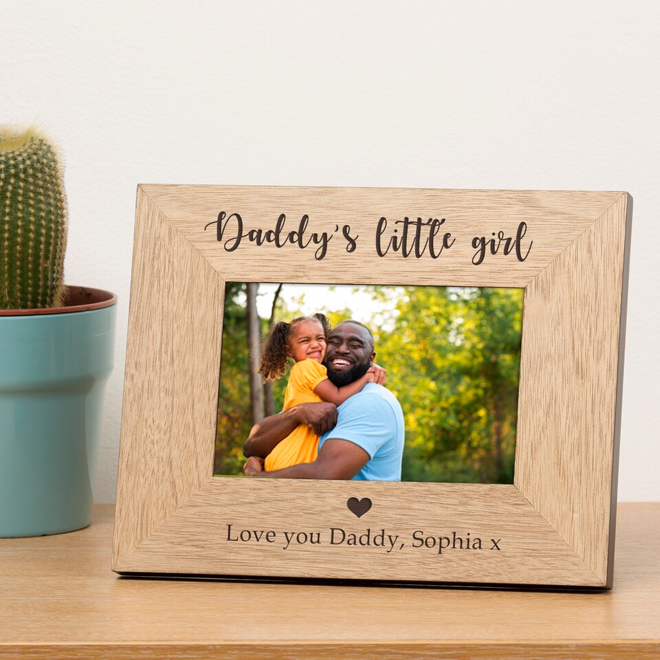 image 1 of Personalised Daddys little girl or girls Wood Picture Frame 7 x 5 Dad