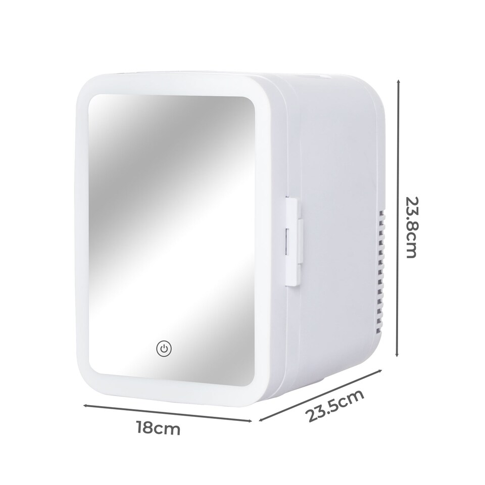 image 1 of Spector Mini Fridge Portable Cooler Warmer with Mirror 5L for Bedroom Office Car