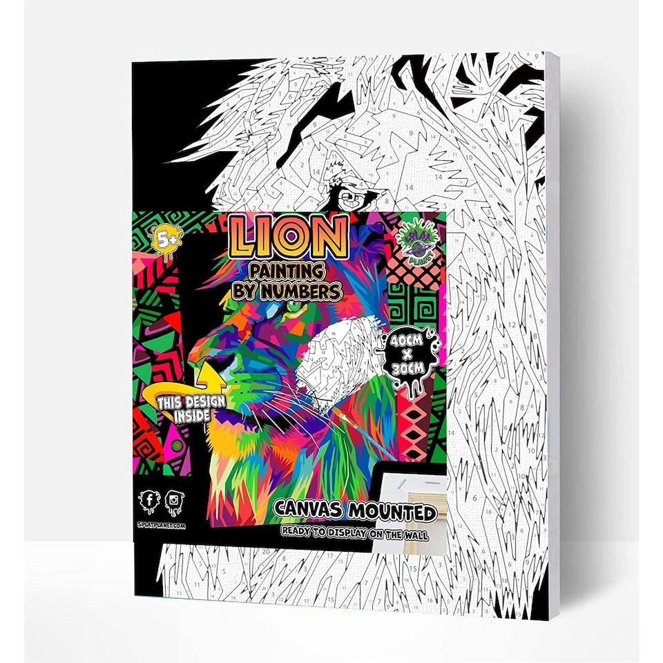 image 1 of Splat Planet Lion Paint By Numbers Art Kit