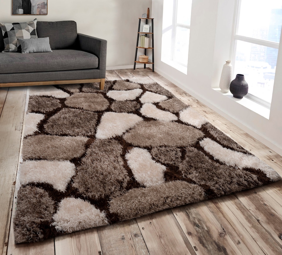 image 1 of Home Republic Pebbles Shaggy Rug Long Pile