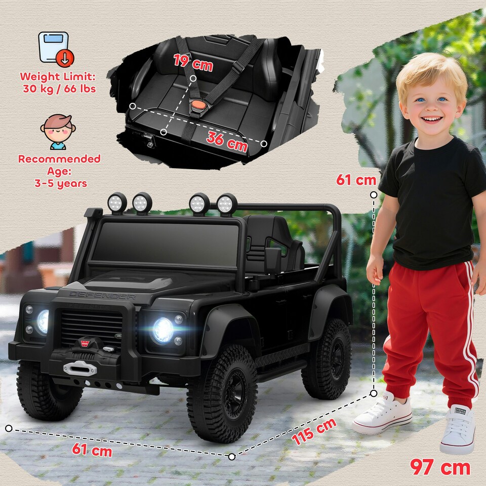 image 1 of AIYAPLAY Kids Ride On Car, 12V Battery-Powered Electric Car with Remote Black