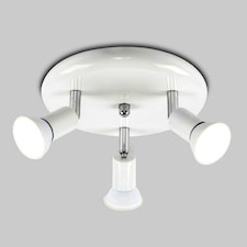 ValueLights Round Gloss White Spotlight and GU10 Spotlight LED 5W Cool White 6500K Bulb White