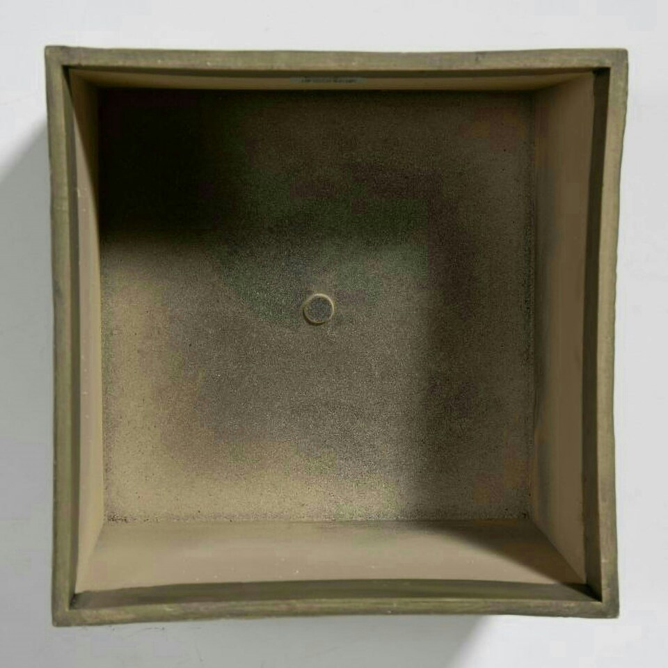 image 1 of Primrose Cube Square Flower Pot Rustic Outdoor Wood-Effect Resin Planter 36cm
