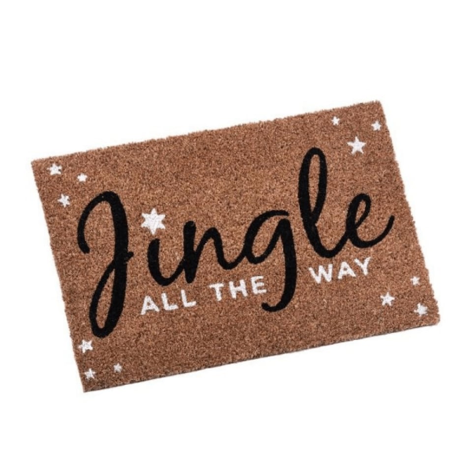 image 1 of 60cm x 40cm Jingle All The Way Coir Doormat with PVC Backing