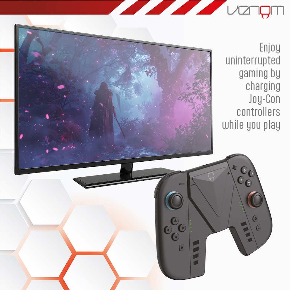 image 1 of Venom Play & Charge Grip for Nintendo Switch 2 Joy-Con