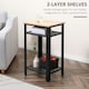 image 4 of HOMCOM Modern Side Table with 2-Tier Shelves End Table for Bedroom Yellow