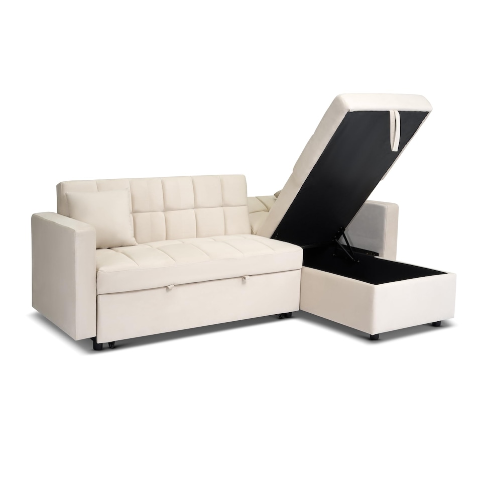 image 1 of Bargainia Milo 3 Seater Velvet Corner Sofa Bed Living Room